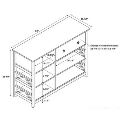 Titian Tall TV Stand For TVs Up To 50" Light Brown - Linon - Image 10
