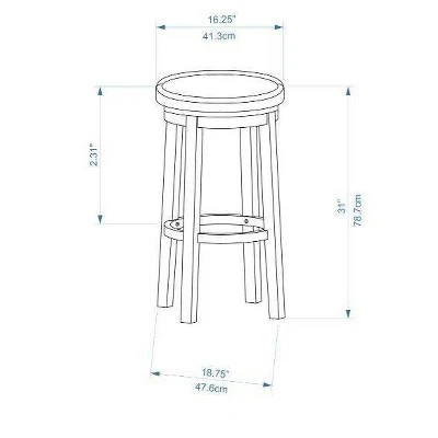 Maya Swivel Backless Barstool - Linon - Image 7