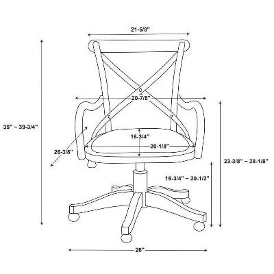 Carson Café Office Chair Gray - Linon - Image 7