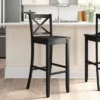 30" Torino X Back Wood Barstool - Black - Linon