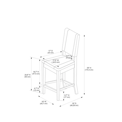 24" Milano Counter Height Barstool - Linon - Image 8