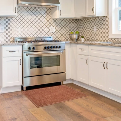 Tawney Washable Outdoor Rug Orange/Ivory - Linon - Image 6