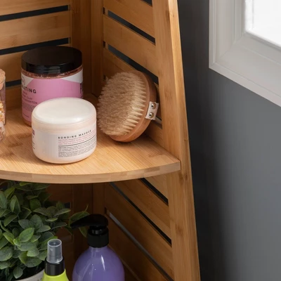 Bracken Bamboo Corner Shelf Natural - Linon - Image 6