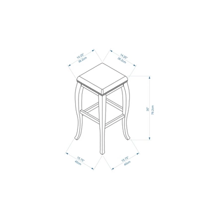 San Francisco Backless Faux Leather Barstool Wood Caramel - Linon - Image 4