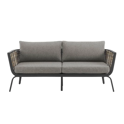 Ashby Loveseat - Gray/Black/Natural - Linon - Image 2