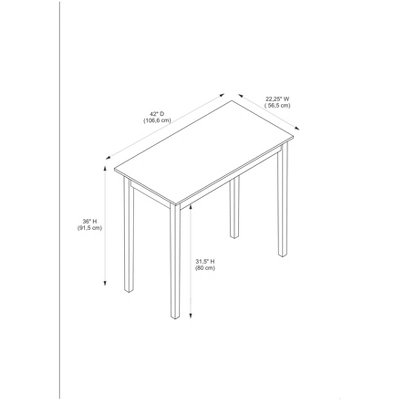 3pc Counter Height Table Dining Sets Wood/Brown - Linon - Image 6