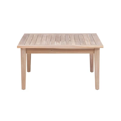 Linon 4pc Melita Acacia Sectional & Coffee Table Beige - Image 5