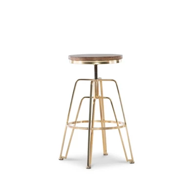 Metal And Wood Stools - Linon - Image 2