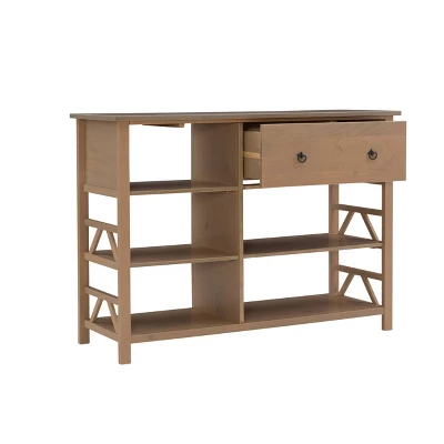 Titian Tall TV Stand For TVs Up To 50" Light Brown - Linon - Image 2