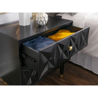 2 Drawer Geo Textured Nightstand - Linon - Image 11