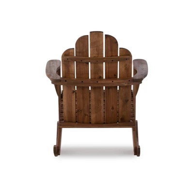 Outdoor Acacia Wood Adirondack Rocker Acorn Finish - Linon - Image 4