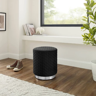 Camber Round Upholstered Ottoman - Linon - Image 5