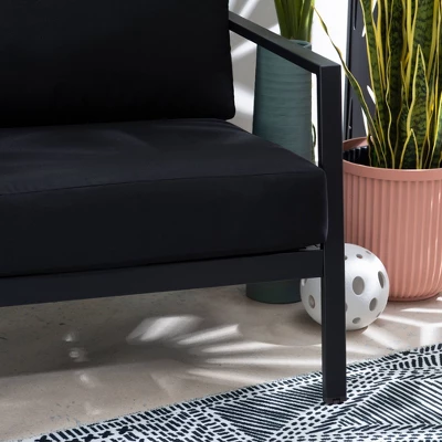 Linon Lark Aluminum Arm Chair Black - Image 8