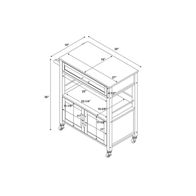 Cameron Kitchen Cart With Granite Top - Linon - Image 11