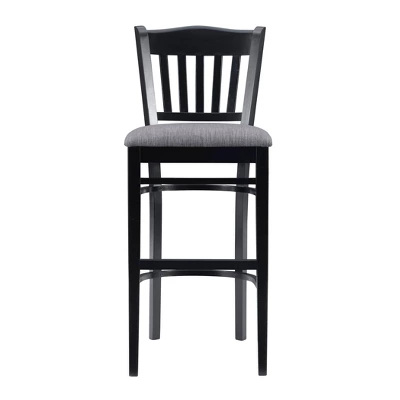 Set Of 2 Maryah Upholstered Barstools Black - Linon - Image 3