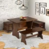 Colby Backless Nook Dining Sets Brown - Linon