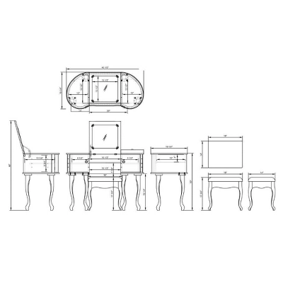 Paloma Vanity Set Silver - Linon - Image 17