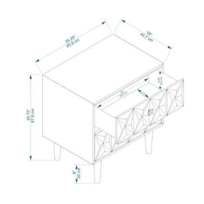 2 Drawer Geo Textured Nightstand - Linon - Image 14