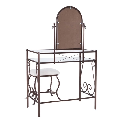 Clarisse Metal Vanity Set Brown - Linon - Image 4