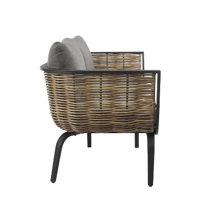 Ashby Loveseat - Gray/Black/Natural - Linon - Image 3