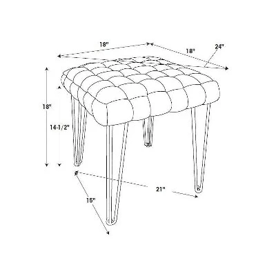 Kylie Square Ottoman Stool - Linon - Image 5