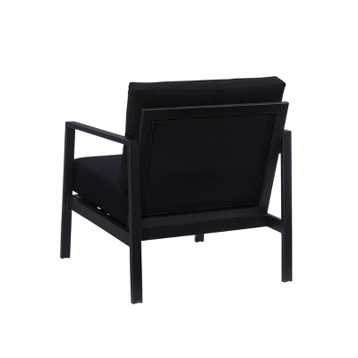 Linon Lark Aluminum Arm Chair Black - Image 4