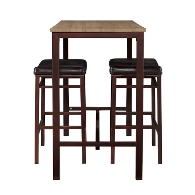 3pc Betty Pub Dining Sets Wood/Brown - Linon - Image 2