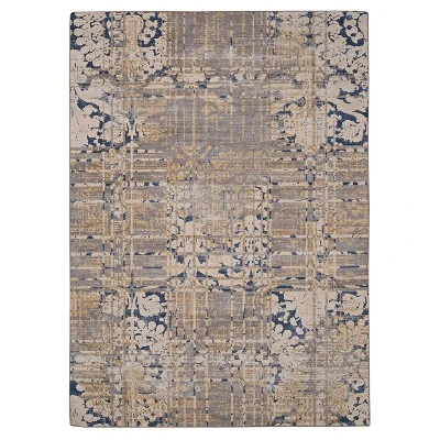 Selkirk Washable Outdoor Rug Navy/Sand - Linon - Image 11
