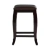 San Francisco Backless Faux Leather Counter Height Barstool Wood Brown - Linon