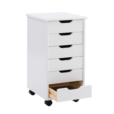 Cary 6 Drawer Rolling Storage Cart - Linon - Image 3