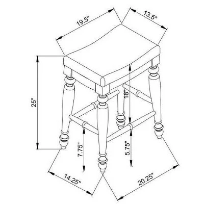 Marino Backless Counter Height Barstool Wood - LInon - Image 7