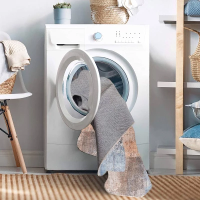 Washable Kyler Rug Beige/Blue - Linon - Image 5