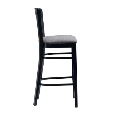 Set Of 2 Maryah Upholstered Barstools Black - Linon - Image 4