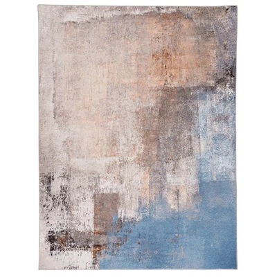 Washable Kyler Rug Beige/Blue - Linon - Image 6