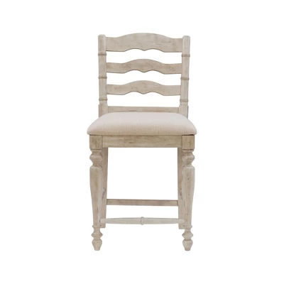 24" Marino Counter Height Barstool Upholstered Seat & Back - Linon - Image 2