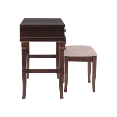 Home Angela Vanity Set Walnut - Linon - Image 5