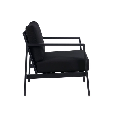 Linon Lark Aluminum Arm Chair Black - Image 3
