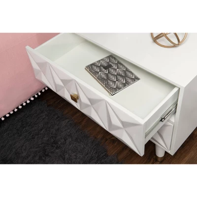 2 Drawer Geo Textured Nightstand - Linon - Image 13