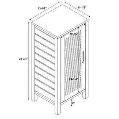 Bracken One-Door Floor Cabinet Natural - Linon - Image 11