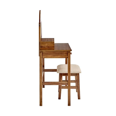 Lorna Vanity Set Walnut - Linon - Image 2